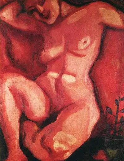 Red Nude Sitting Up Marc Chagall